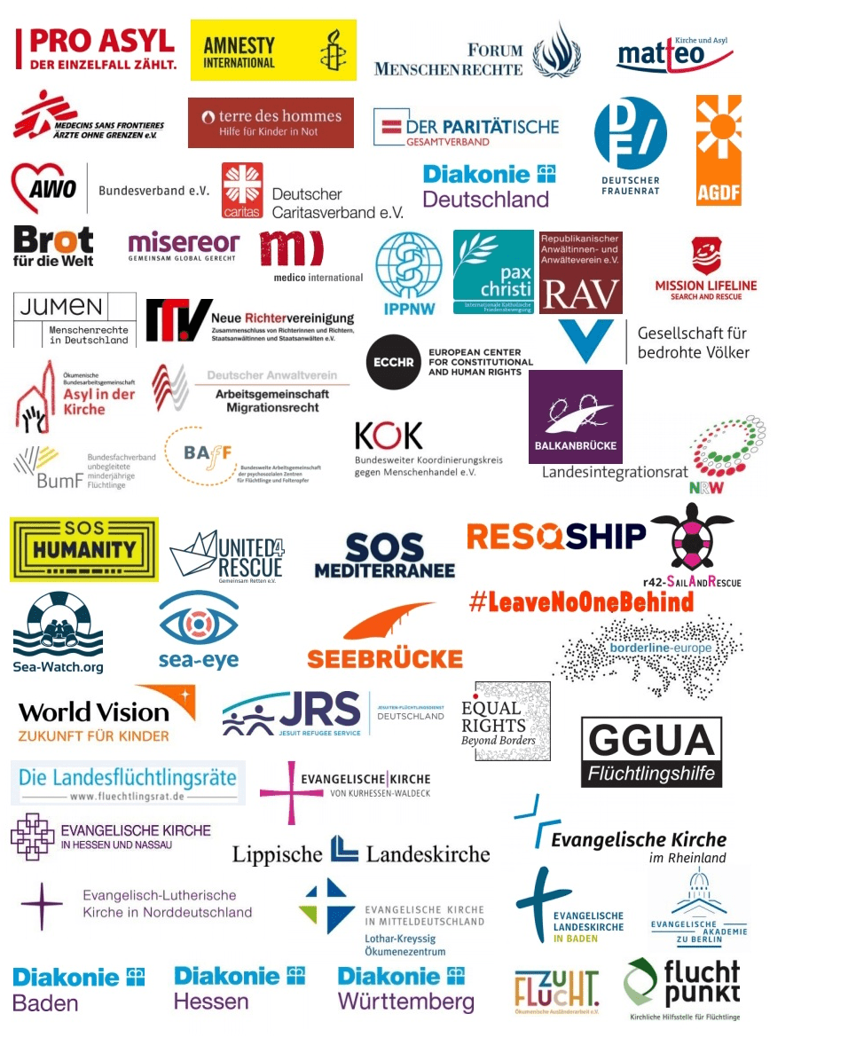 Logos der unterzeichenenden Organisationen des gemeinsamen Appells.